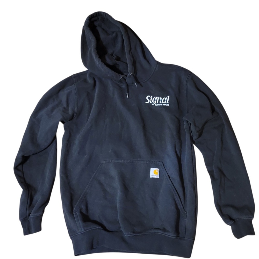 Carhartt Mens Marquette Sweatshirt Hoodie Size Small Black Loose Fit Hoodie Logo